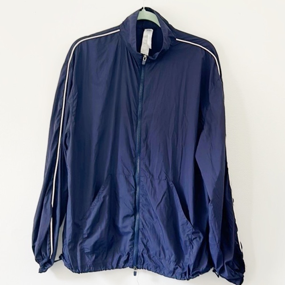 Fabletics Navy White Trim Shell Zip Through Overs… - image 1